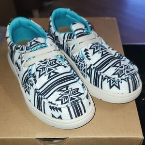 Ariat Kids Shoes 10C- Black and White Aztec Print